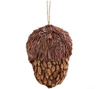 Décoration rustique en forme de pomme de pin pour sapin de Noël, fabriquée à partir de bois durable et de mousse légère (D)