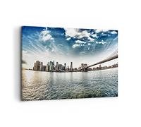 Décoration Salon Amérique appartement architecture bâtiment Moderne Impression sur Toile 120x80cm Image Tableau Decoration Murale Chambre Horizontal Art Wall Tableaux Decoratifs Muraux AA120x80-2430