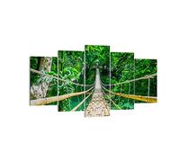 Décoration Salon trottoir arbre bois passerelle Moderne Impression sur Toile 160x85cm Image Tableau Decoration Murale Chambre Triptyque 5 parties Art Wall Tableaux Decoratifs Muraux EA160x85-3185