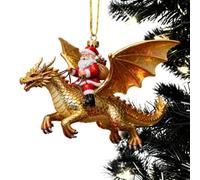 Décoration Santa Chevauchant Un Dragon Collection 2D Acrylique Père Noël | Pendentifs Dragon De Noël Pour Fête D'Anniversaire, Bureau, Voiture, Maison, Chambre ole, Dortoir,