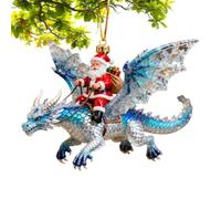 Décoration Santa Chevauchant Un Dragon Décoration acrylique 2D Père Noël | Ornements Dragon des Fêtes Pour Fête Vacances Anniversaire Voiture Maison Chambre ole Dortoir