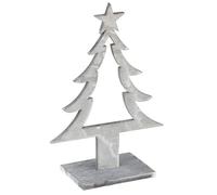 Décoration sapin de noël en bois gris 25 x 11 x 8 cm