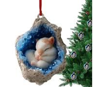 Décoration Sapin De Noël - Pendentifs Animaux Suspendables Créatures À Trou 10 Cm, Figurine Charme Plate 2D en Acrylique pour Cadeau Fête Amoureux | Présentation Foyer Fenêtre Maison Fête