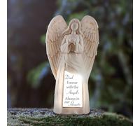 Décoration solaire ange de jardin - Cadeaux de condoléances pour la perte de papa - Décoration de souvenir d'amour pour la fête des pères - Figurines d'ange priant de jardin pour la perte de vos