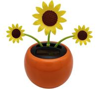 Décoration solaire de voiture en forme de fleur dansante, tournesol avec abeille, décoration de rebord de fenêtre oscillant