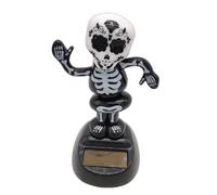 Décoration Solaire de Voiture en Forme de tête de Mort - Tête oscillante de Tableau de Bord - Ornement Squelette à énergie Solaire - fantôme créative avec tête oscillante - Jouet de décoration