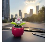 Décoration solaire en forme de fleur dansante pour voiture, décoration de tableau de bord de voiture, attrape-soleil, fleur de pommier, décoration de rebord de fenêtre pour voiture, décoration