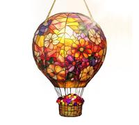 Décoration solaire en montgolfière - 20 x 15 cm - Lanterne décorative d'extérieur résistante aux intempéries - Lampe de jardin à énergie solaire | Pour terrasse, jardin, fête, mariage, jardin