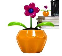 Décoration solaire - Fleur mobile - Accessoire de voiture - Jouets solaires originaux pour l'intérieur - Décoration de fenêtre résistante aux intempéries - Ornements de table créatifs pour chambre à