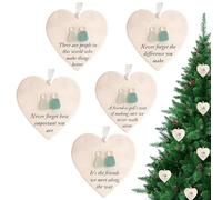 Décoration souvenir en forme de cœur en acrylique 3D faite à la main pour sapin de Noël - Décorations saisonnières pour voyage, école, vacances, bureau, sac d'école, bureau, appartement