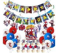 Decoration Spiderman Anniversaire FONGWAN Ensemble de Ballons Helium Enfant Fête Fournitures Décor - Rouge Rouge G