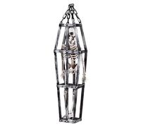 Décoration squelette à suspendre dans une cage Décoration Halloween grise 50 cm