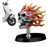 Décoration squelette pour moto | Figurine de crâne de moto | Sculpture de moto Flame Skyt, écran unique de moto pour la plupart des motos