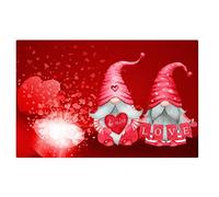 Decoration st valentin, Décorations de Saint-Valentin Paillasson d'extérieur de Saint-Valentin Tapis de ferme de Saint-Valentin Tapis de porte lavable à motif floral Gnome rose Décorations de Saint-V