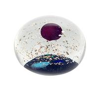 Décoration Sulfure en Verre et Presse Papier, Galaxie Inconnue, Bleu et Grenat, Diam 10 cm