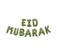 Décoration sur le thème de l'Aïd Mubarak Palestine | Eid Mubarak - Ballons en aluminium à suspendre - Vert