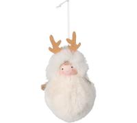 Décoration suspendue 13 cm Fille avec des bois, crème