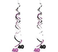 Décoration suspendue "Deluxe", 40e anniversaire - Film SG31642 (taille unique) (Rose/Noir/Argent)