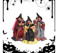 Décoration suspendue Halloween - de sorcière avec balai de bureau 3x, Prop Haunted House | Desktop Broom Witch Bolls, Strange Expressions Witch Doll, Halloween prty decor, Spooky Home Decor