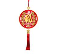 Décoration Suspendue Nouvel An Chinois 31,4po - Pendentif Porte-Bonheur 3D avec Pompon, Caractère Fu du Festival du Printemps 2026, Année du Cheval, Ornement Mural pour Maison, Bureau, Porte ou Fenêtr