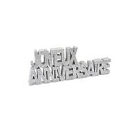 HOBI Décoration Table Joyeux Anniversaire Argent - Argenté/Gris - Taille Unique