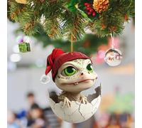 Décoration Table Noël Nouvelles décorations de Noël, Mignon œuf de Dinosaure, Pendentif Plat en Acrylique pour bébé, Ornements d'arbre 2D, Mini Ornements, Suspendus, Fournitures