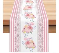 Décoration Table pour fête Anniversaire Motif Fleurs 33x183cm(D) | Tissu doux au toucher, finition soignée, pour idéal pour quotidien et fêtes, couleurs vives, entretien facile