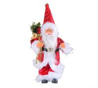 Décoration traditionnelle de Père Noël avec geste d'embrassement, construction en plastique et tissu pour sapin de vacances et décoration intérieure (rouge 1)