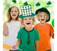 Décoration verte et dorée pour festival irlandais Patrick - Chapeau irlandais avec nœud papillon et barbe - Accessoire de fête de la Saint-Patrick - Accessoire de fête - Accessoire de séance photo - C