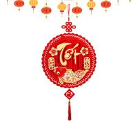 Décoration vietnamienne du Nouvel An - Pendentif avec personnages rouges Fu | Ornements du Nouvel An chinois pour bureaux, fenêtres, portes, jardins, murs et espaces de vacances