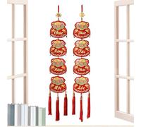 Décoration vietnamienne pour Le Nouvel an - 2 bannières Rouges pour Porte, décoration de banderoles Rouges | pour Mur Salon fête événements Restaurant et célébrations saisonnières