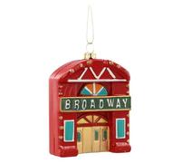 Décoration vintage en plastique à suspendre pour sapin de Noël avec console de jeu, panneau de rue et bus pour fête de vacances et décoration de la maison, rouge, 5,5 x 5,5 x 10 cm