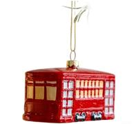 Décoration vintage en plastique pour sapin de Noël - 5,5 cm - Console de jeu rétro - Panneau de bus - Décoration pour fête de vacances - Affichage saisonnier - Rouge (E)