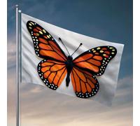 Décoration vintage Un papillon monarque avec des ailes orange vives. Drapeau décoration d'intérieur pour homme Décorations de bière pour caverne d'homme (60 x 90 cm)