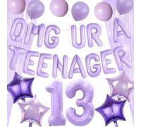 décoration violet oh mon dieu tu es adolescente fête 13 ans accessoires fête fille adolescente ballon treize cadeaux anniversaire adolescent 13 ans