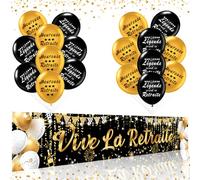 Décoration Vive La Retraite - Banderole et Ballons pour Fête de Retraite