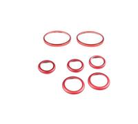 Décoration Voiture Interieur Pour Fiat 500/pour Abarth 500 2010-2022 Voiture Double Flash Verre Levage Anneau Décoratif Accessoires Intérieure Voiture(7pcs Red)