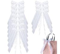 Decoration Voiture Mariage,10 Pièces Noeud Voiture Mariage,Décoration Voiture Mariage,Nœud Ruban Mariage Voiture Blanc Dentelle En Forme De Cœur Arc,Mariages Kit,pour Married Voitures,Party Deco Etc