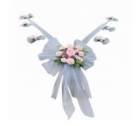 Décoration Voiture Mariage Arrangement Floral Ornement Capot Bouquet Tulle Drapé Élégant et Volume Harmonieux Focalisation Frontale pour Style , Rose , style to 1