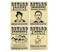Décoration Western Wanted (x4)