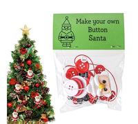 Décorations à boutons - Kit de bricolage souvenir d'arbre de Noël de 24 pièces avec divers composants décoratifs, collection de projets de décoration de Noël inoubliable, kit de création d'ornement