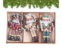 Décorations à suspendre de soldat casse-noisette en bois, pendentifs casse-noisette en bois de Noël,Pendentifs Soldat Casse-Noisette - Pendentif en bois de soldat en noyer, casse-noisette de noël,