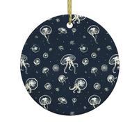 Décorations à suspendre en céramique pour sapin de Noël avec motif méduses