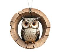 Décorations à suspendre en forme d'animal 2024, pendentif en acrylique 2D avec motif arbre de Noël et animaux - Ornement à suspendre en forme d'animal - Statue d'animal artistique murale saisonnière