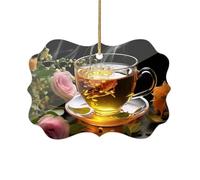 Décorations à suspendre en forme de tasse de thé, pendentifs en peinture acrylique, décorations de vacances, convient pour les bureaux, les cheminées ou partout où vous voulez décorer