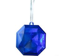 Décorations à suspendre en plastique à paillettes de formes carrées et rondes conçues pour sapin de Noël et décorations de vacances saisonnières en matériau (bleu saphir)