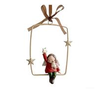 Décorations à suspendre en résine pour sapin de Noël et lieu festif avec matériau durable (ornement de fille)