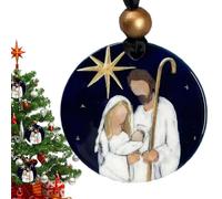 Décorations à suspendre pour crèche - Décorations de fête des fêtes de fin | Noël Thanksgiving Hiver, 2D Noël Jésus Naissance Acrylique Ornements Suspendus