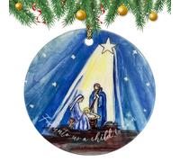 Décorations à suspendre pour crèche - Décorations de fête des fêtes de fin | Noël Thanksgiving Hiver, 2D Noël Jésus Naissance Acrylique Ornements Suspendus