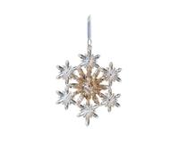 Décorations à suspendre pour finition d'arbre, couronne de papillon, flocon de neige, cloche ou arbre, sirène musicale en acrylique transparent avec paillettes (12 cm) (M)